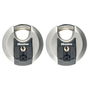 Image of Master Lock Weather tough Stainless steel Cylinder Padlock (W)70mm Pack of 2