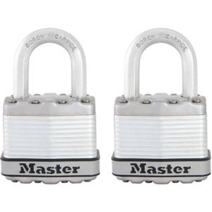 Image of Master Lock Weather tough Laminated Steel Cylinder Padlock (W)45mm Pack of 2