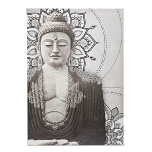 Buddha Grey Canvas Art (H)650mm (W)925mm