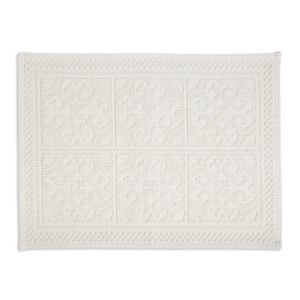 Image of Marinette Saint-Tropez Astone Ivory Cotton Tile Bath mat (L)500mm (W)700mm
