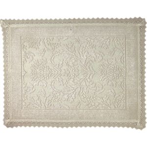 Image of Marinette Saint-Tropez Platinum Beige Cotton Floral Bath mat (L)500mm (W)700mm