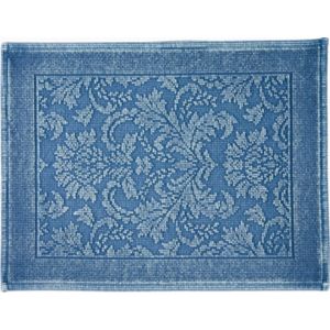 Image of Marinette Saint-Tropez Platinum Light blue Cotton Floral Bath mat (L)500mm (W)700mm