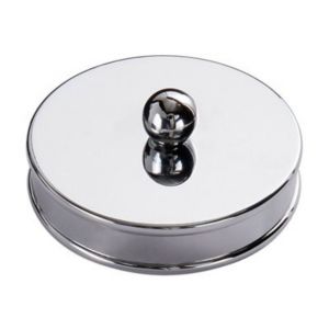 Cheshire Mouldings Round Chrome Effect Metal Short Handrail End Cap (L)60mm (Dia)60mm (W)60mm, Pack Of 2