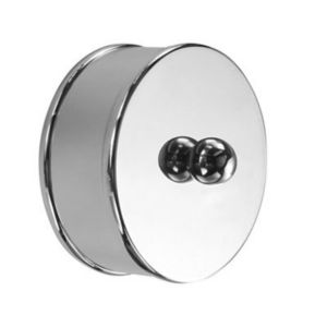Cheshire Mouldings Round Chrome Effect Metal Medium Handrail End Cap (L)60mm (Dia)60mm (W)60mm, Pack Of 2