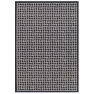 Image of Colours Amara Houndstooth Black & grey Rug (L)1.6m (W)1.2m