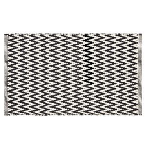 Image of Colours Haillie Chevron Black & white Cotton Door mat (L)0.75m (W)0.45m