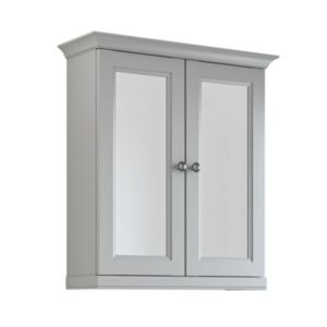 Image of Cooke & Lewis Chadleigh Double door Light grey Matt Mirror cabinet