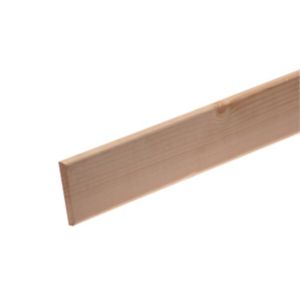 Image of Smooth Natural Pine Rounded Skirting board (L)2.1m (W)69mm (T)12mm