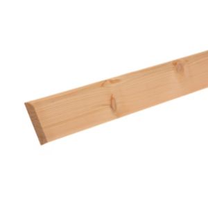 Image of Smooth Pine Rounded Skirting board (L)2.4m (W)94mm (T)15mm