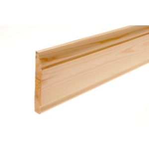 Image of Smooth Natural Pine Ogee Skirting board (L)2.1m (W)94mm (T)15mm
