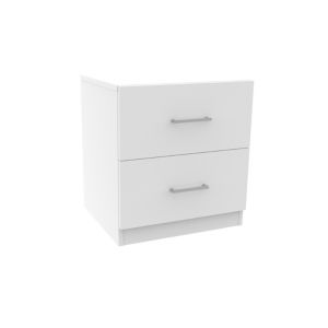 Image of Darwin Gloss white 2 Drawer Bedside chest (H)548mm (W)500mm (D)420mm