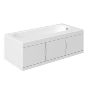Image of Cooke & Lewis Gloss White RH Straight Bath storage unit & end panel (W)1675mm