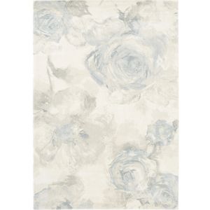 Image of Colours Florelle Floral Cream & teal Rug (L)2.3m (W)1.6m