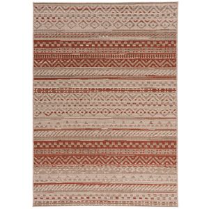 Image of Colours Orla Striped Beige & rust Rug (L)1.7m (W)1.2m