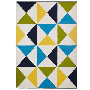 Image of Colours Meghan Geometric Blue green & yellow Rug (L)2.3m (W)1.6m