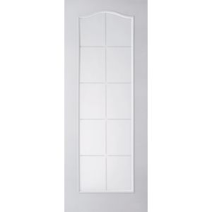 Image of 10 Lite Etched Glazed Arched Primed White Internal Door (H)1981mm (W)762mm
