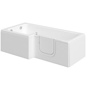 Image of Cooke & Lewis Acrylic Right-handed L-shaped Walk-in Shower Bath (L)1700mm (W)850mm
