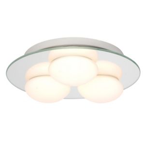 Image of Revel Brushed Mirror effect 3 Lamp Bathroom Ceiling light