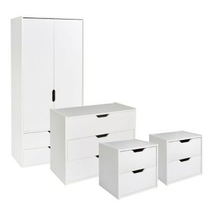 Image of Hartnett White 4 piece Bedroom furniture set