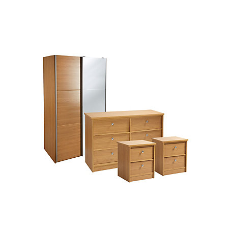 kendal oak effect 4 piece bedroom furniture set | departments | diy