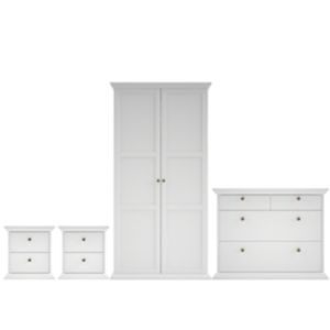 Tvilum Isabella White 4 Piece Bedroom Furniture Set