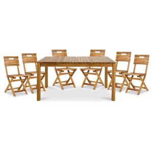 Image of Denia Wooden 6 seater Dining set with Standard chairs