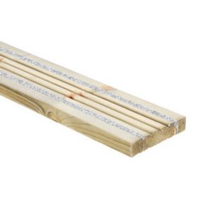 Green Softwood Deck Board (L)2.4M (W)120mm (T)24mm