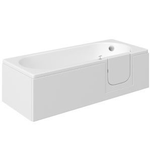 Image of Cooke & Lewis Gloss White Straight End Bath panel (W)750mm