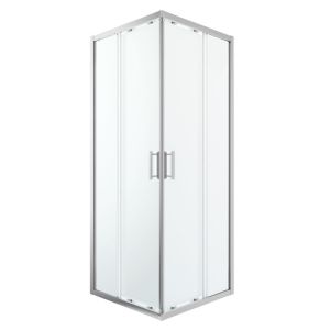 Image of GoodHome Beloya Square Clear Shower Enclosure with Corner entry double sliding door (W)800mm (D)800mm