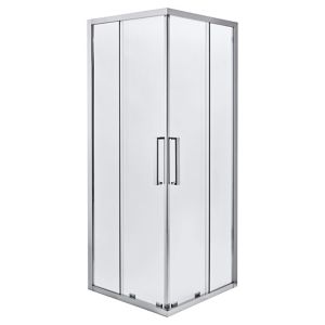 Image of Cooke & Lewis Zilia Square Clear Shower Enclosure with Corner entry double sliding door (W)760mm