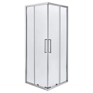 Image of Cooke & Lewis Zilia Square Clear Shower Enclosure with Corner entry double sliding door (W)800mm