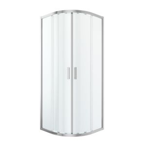 Image of GoodHome Beloya Quadrant Clear Enclosure & tray with Corner entry double sliding door (W)800mm (D)800mm