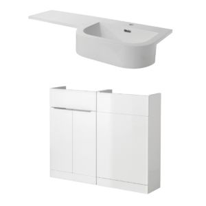 Image of Cooke & Lewis Ardesio Gloss White Vanity WC unit & basin
