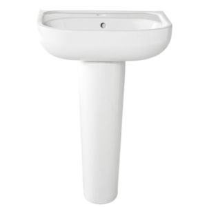 Image of GoodHome Cavally Wash basin & pedestal