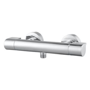 GoodHome Cavally Silver Chrome Effect 1 Outlet Wall Thermostatic Shower Mixer