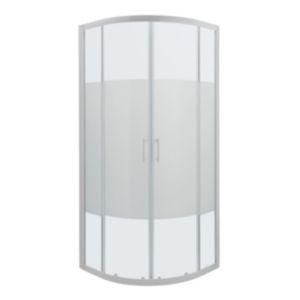 Image of GoodHome Onega Quadrant Shower enclosure & tray pack with Corner entry double sliding door & Frosted effect Glass (W)800