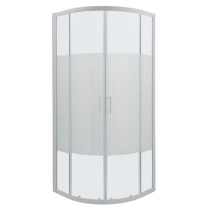 Image of GoodHome Onega Quadrant Shower Enclosure & Tray Pack with Corner entry double sliding door & Frosted effect Glass (W)900