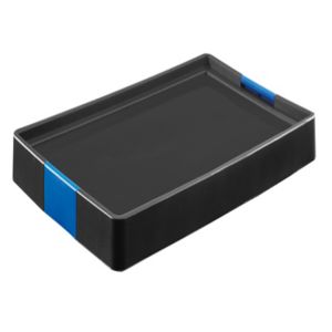 Image of Form Xago Grey Plastic Lid for Compatible with 94L bases anthracite with blue clips. boxes