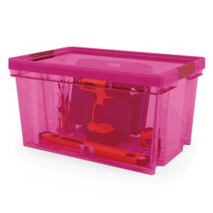 Image of Form Xago Heavy duty Fuchsia Plastic Large Stackable Storage box & 1x lid
