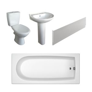 Image of Plumbsure Bodmin Close-coupled toilet full pedestal basin bath & panel