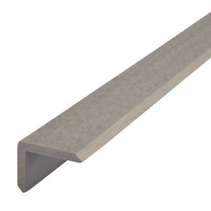 GoodHome Neva Solid Composite L-Shape Finishing Profile Taupe (L)2200mm, Pack Of 2