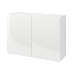 Image of GoodHome Stevia Gloss White Standard Wall cabinet (W)1000mm
