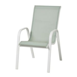 Image of Janeiro Silt Green & White Metal Armchair