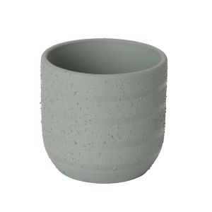 Image of Duck egg Clay Striped Plant pot (Dia)10.2cm