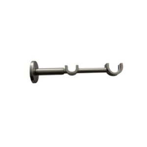 Image of GoodHome Athens Grey Brushed nickel effect Metal Long double Curtain pole bracket