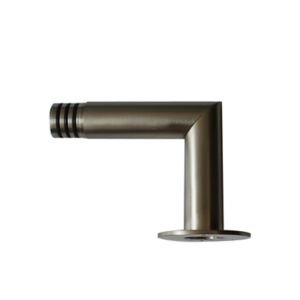 Image of GoodHome Athens Brushed nickel effect Metal Curtain pole angle bracket (Dia)28mm