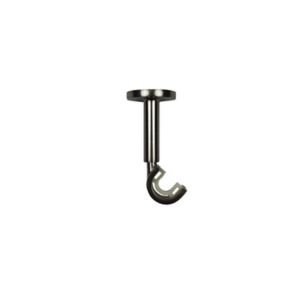 Image of GoodHome Athens Grey Brushed nickel effect Metal Ceiling extendable Curtain pole bracket
