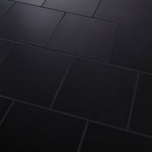 Photo of Colours pescaro black matt plain ceramic wall & floor tile sample