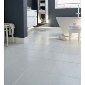 Image of Monzie White Satin Plain Ceramic Wall & floor Tile Sample