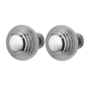 Image of GoodHome Garni Chrome effect Cabinet handle (L)32mm Pack of 2